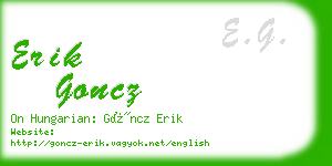 erik goncz business card